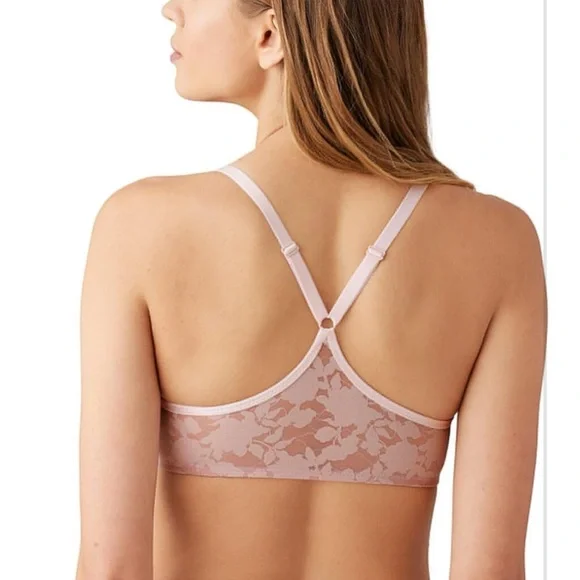 NWT B. Tempt’d by Wacoal Pink Lace Padded Front Close Push Up Racer Back Bra 38D - Picture 2 of 10